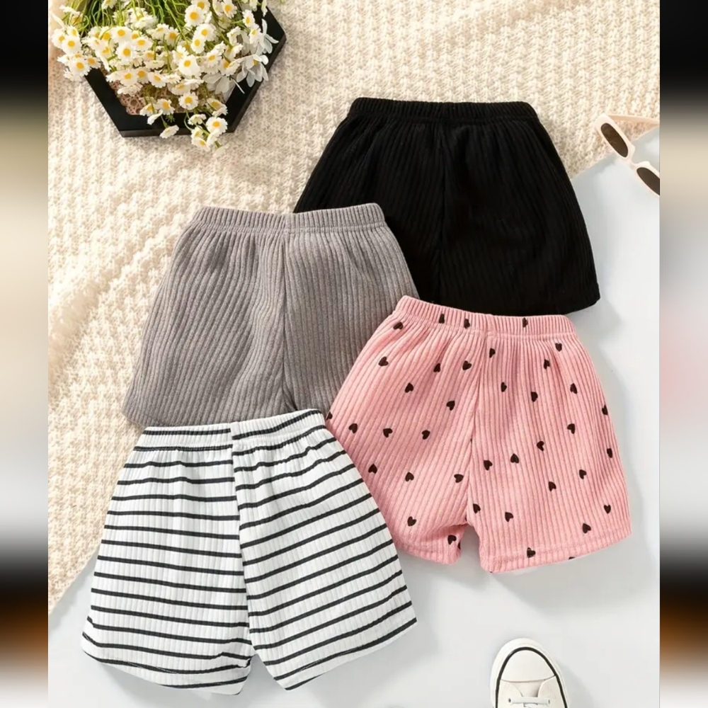 Ribbed Knit Shorts Set with Drawstrings - Picture 2 of 6